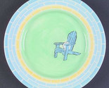 Brushes K.I.C. Hand Painted, Accent Salad Plate &quot;Chair&quot; Light&amp; Dark Blue... - $13.99