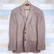 Jos A Bank Travelers Wool Tailored Fit Sport Coat Brown Mens 46L - £63.15 GBP