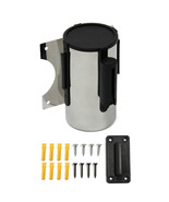 16ft Retractable Wall Mount Barrier Belt Queue Ribbon Post Strap Rope St... - €16,28 EUR