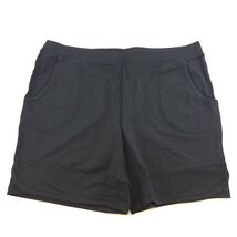 Denim &amp; Co Active A275913 French Terry Pull On Shorts Black 7.5" Inseam ... - $34.99