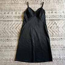 Vintage 50&#39;s Vanity Fair Tricot All Nylon Slip Chemise Black Women&#39;s Size 36 - £14.87 GBP