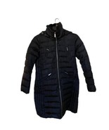 Michael Kors Black Soft Fur Collar Size Medium 3/4 Length Coat - £26.63 GBP