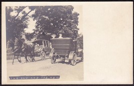 Auto Passes Horse &amp; Buggy Pre-1920s - Social / Transportation History RPPC - £10.22 GBP