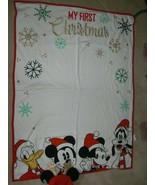 WDW Disney Mickey Mouse &amp; Friends Blanket &amp; Hat Holiday Photo Set For Ba... - £26.28 GBP
