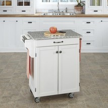 White Granite Top Kitchen Cart Rolling Island Storage Cabinet Prep Table... - £377.62 GBP