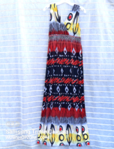 Maxi Dress Size M/L Gathered Empire Boho Sun Tribal Aztec Stretch Comfor... - £19.67 GBP