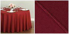 Tablecloth 120 in Round Polyester Tablecloth Wedding Party Event -Burgun... - $37.23