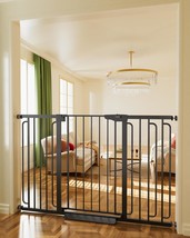 36 Extra Tall Baby Gate, 29.7- 51.5 Wide Black Safety Gate &amp; 29.7-57 Ext - $216.99