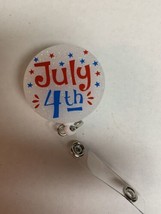 Retractable Badge Reel ID Tag - July 4th Sparkly - £8.55 GBP