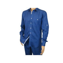 Men INSERCH premium Soft Linen Breathable 2pc Walking Leisure suit LS29116 Royal image 3