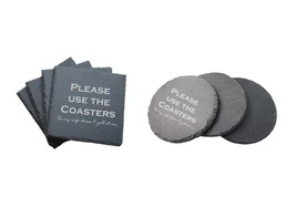 Funny Gifts Please Use Coasters Engraved Slate Coasters Set of 4 - $29.99