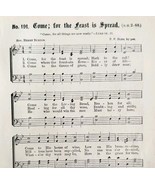 1883 Gospel Hymn Come For The Feast Sheet Music Victorian Religious ADBN... - $19.99