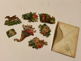 Antique Miniature DIE CUT Victorian Seals Scrap Viel Gluck w Envelope Germany - £15.83 GBP