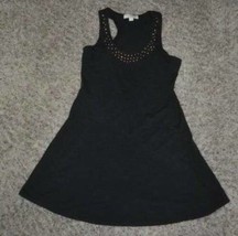 Womens Skater Dress Studded Nicki Minaj Jr Girls Black Sleeveless Stretc... - $10.89