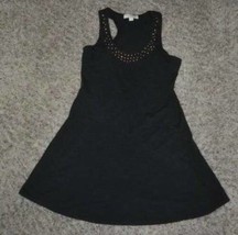 Womens Skater Dress Studded Nicki Minaj Jr Girls Black Sleeveless Stretch-sz L - $10.89