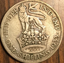 1933 UK GB GREAT BRITAIN SILVER SHILLING COIN - $6.95
