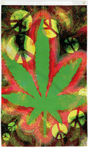 Tie Dye Peace Marijuana Leaf Flag 3x5ft 420 Mj flag Tie Dye Hippy Pot Weed Flag - £16.05 GBP