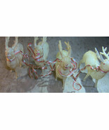 4 Plastic Antique REINDEER 3 1/4&quot;Tall x 4&quot;Long Mantle Christmas Tree Dec... - $40.94