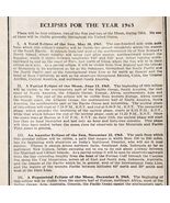 Eclipses Schedule And Full Moon Days 1965 Almanac Astronomy Ephemera DWNN4 - €17,04 EUR
