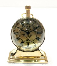 Antique Victoria London Shiny Brass Finish Desk Top Table Clock Office Decor - £40.56 GBP