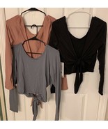 Lululemon Sz 6, 8, or 10 It’s A Tie Long Sleeve LS Black, Pink, Grey Cot... - $49.99