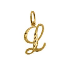 Genuine 14K Yellow Gold 0.78" Fancy Cursive Script Letter Initial 'L' Pe... - $98.00