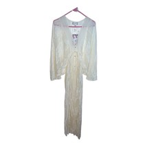 BAND OF THE FREE CYNTHIA IVORY LACE DUSTER TOP WOMEN MEDIUM OPEN KIMONO ... - $42.73