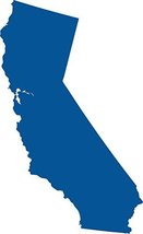 Picniva Blue California CA map Removable Vinyl Wall Decal Home Dicor 5 inchs Wid - £4.60 GBP