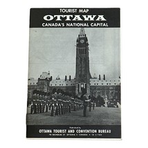 Vintage 1961 Ottawa Canada National Capital Tourist Travel Map - £7.85 GBP