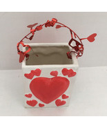 1995 valentine decoration ceramic shopping bag shape candy gift holder - $19.75