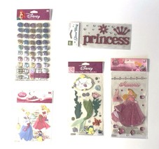 Disney Princess Stickers 5 Pack Lot Embellishments Ariel, Aurora, Cinder... - $13.00