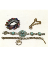 Vintage bracelet lot mixed jewelry craft art supply - $19.75