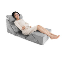 7 Pieces Bed Wedge Pillow Set with Memory Foam and Washable Cover-Gray - Color:  - $205.13 CAD