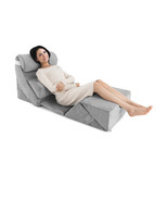 7 Pieces Bed Wedge Pillow Set with Memory Foam and Washable Cover-Gray -... - $205.13 CAD