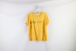 Vintage 60s 70s Mens XL Thrashed Thin Spell Out Zeta Psi Fraternity T-Shirt USA - £78.26 GBP
