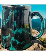 Vtg Bennington Potters Vermont Green/Black Agate Tankard Coffee Mug 4.25&quot; - $20.25 CAD