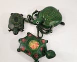 Tooled Leather Turtle Coin Purses Lot of 3 Green Tortoise NEW Unused - $67.72