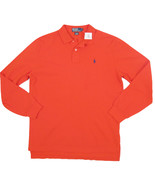 NEW! Polo Ralph Lauren Long Sleeve Polo Shirt! Orange Blue Tan Cotton Pi... - $68.37 CAD