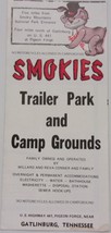 Vintage Smokies Trailer Park &amp; Camp Grounds Gatlinburg Tennessee Brochure  - £2.35 GBP