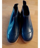 MIDWEST LADIES NAVY GARDEN BOOTS-6-WORN ONCE-GREAT-PULL LOOP-1.5&quot; HEEL-NICE - $10.51 CAD