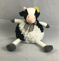 Pier One Imports Black and White Plush Round Cow Isabelle Collectible Retired - £15.57 GBP