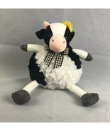Pier One Imports Black and White Plush Round Cow Isabelle Collectible Re... - £15.50 GBP