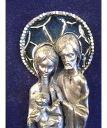 Jesus Christ Mary Madonna Joseph Italian Metal Art Religious Italian Pla... - $51.98 CAD