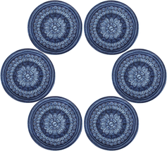 ALAZA Navy Blue round Placemats for Dining Table Placemat Set of 6 Table... - $29.91