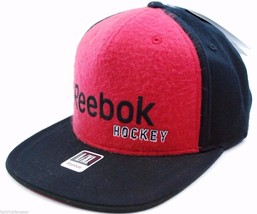 Reebok Hockey Hybrid Logo Stretch Fit Flat Bill Cap Hat  L/XL - $19.90