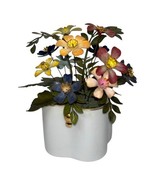 ITed Arnold Brass &amp; Enamel Flower Bouquet Blue Pink Yellow White Porcela... - $42.08
