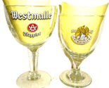 2 Westmalle Biere Trappist Malle &amp; Alken-Maes Grimbergen Belgium Beer Gl... - $19.95
