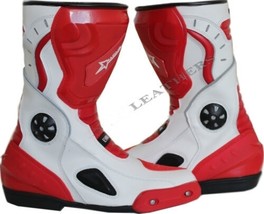 MEN&#39;S Motorcycle Motorbike Leather Boots Racing  Shoes Waterproof ALL SIZE - NEW - £117.57 GBP