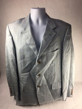 Faconnable Mens Suit Jacket Gray Plaid Ramie Silk 3 Button Blazer 54 L U... - £27.40 GBP