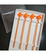 Vintage Crate &amp; Barrel Glass Cocktail Picks Bar Swizzle Sticks Go-Fish S... - $23.02
